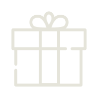 black icon of a gift box with a bow on top